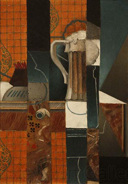 Juan Gris Playing Cards and Glass of Beer Spain oil painting art